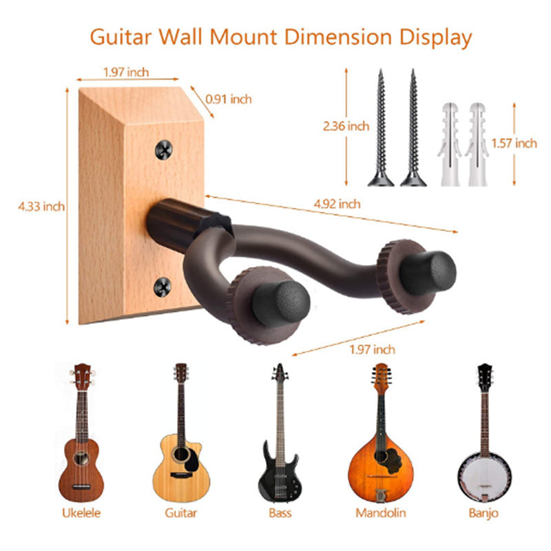 Classical Electric Guitar Wall Solid Wood Base Hook