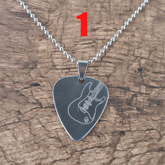 Guitar Pick stainless steel Necklaces