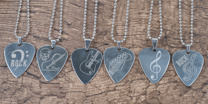 Guitar Pick stainless steel Necklaces