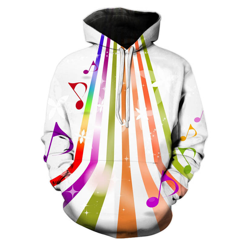 Factory Outlet Cross-border Amazon 3D Digital Printing Guitar Pattern Sweatshirt Men's Loose Hooded Pullover