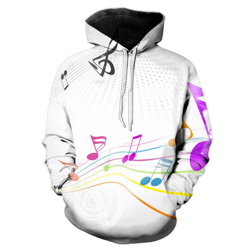 Factory Outlet Cross-border Amazon 3D Digital Printing Guitar Pattern Sweatshirt Men's Loose Hooded Pullover