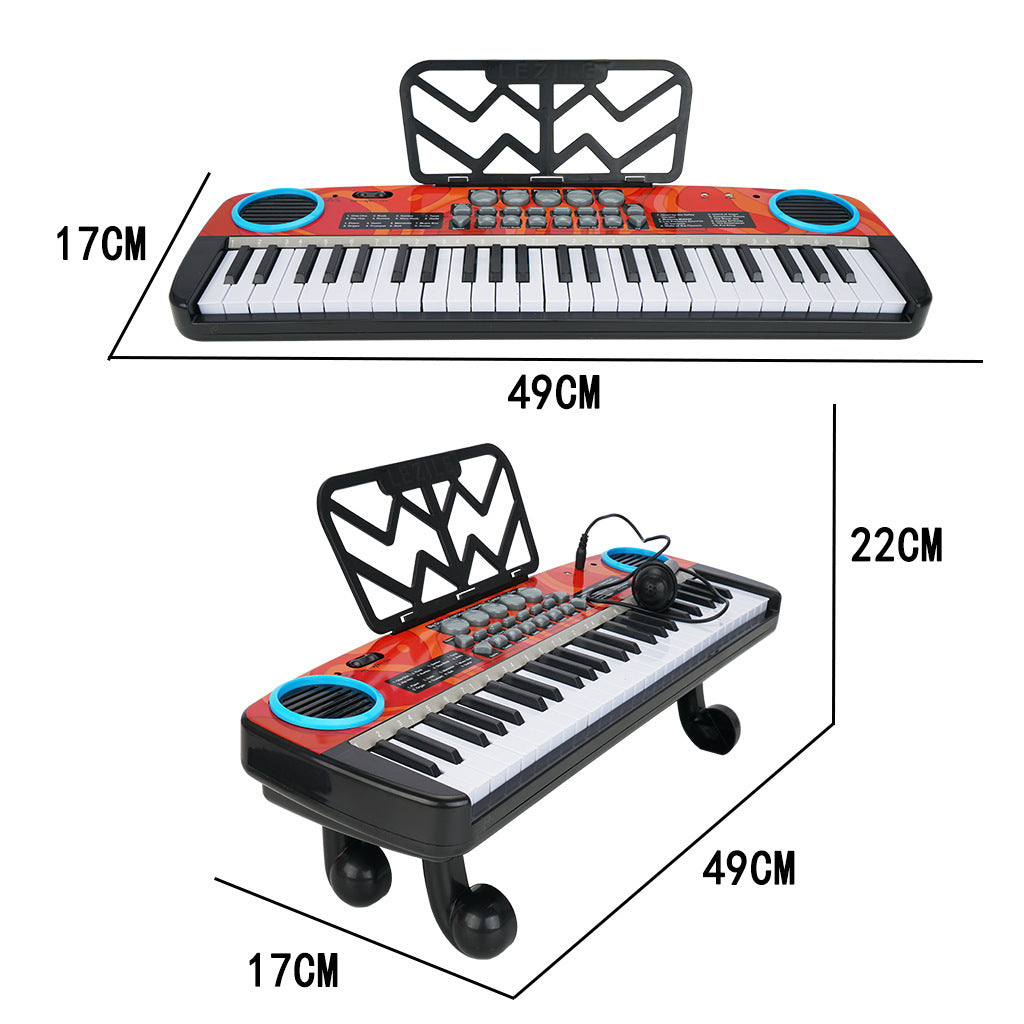 Children's 49-key Electronic Organ Piano With Microphone Enlightenment Toy