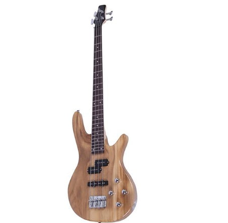 Bass Guitar Burl Basswood Body and a Maple Neck with Rosewood Fretboard, Dual Pick-Ups plus 1 Cable and adjustment Wrench Tool IB Style