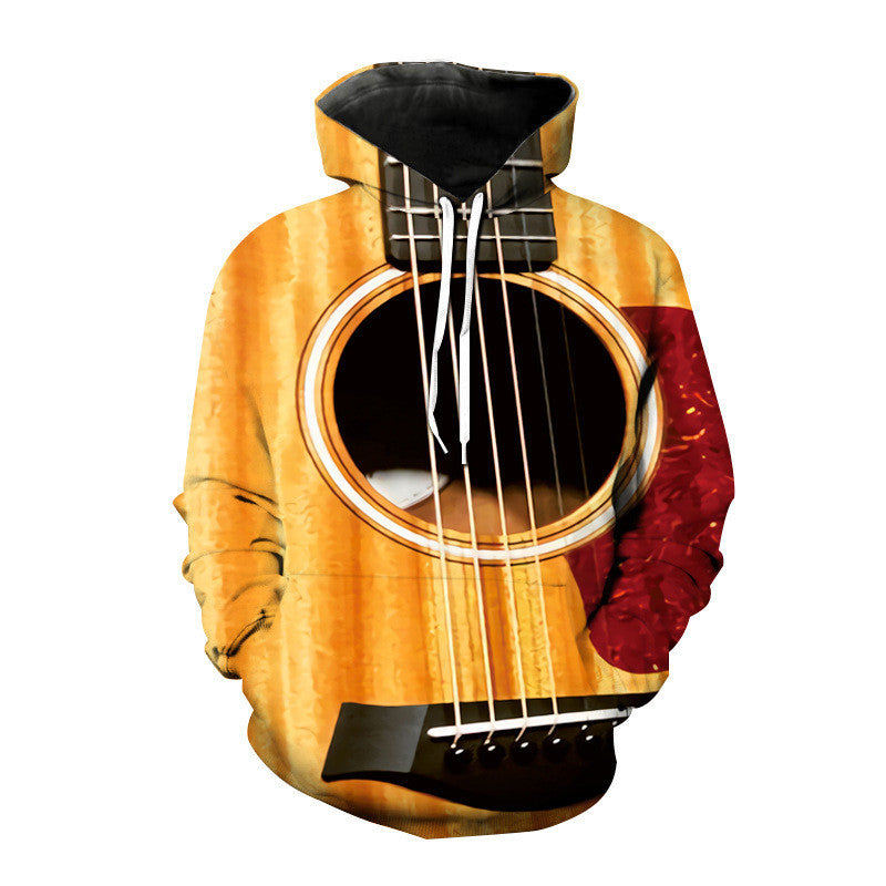 3D Digital Printing Cool Guitar Note Pattern Sweatshirt