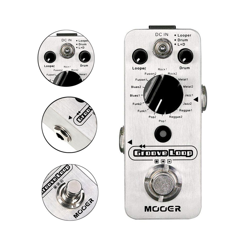 Professional-grade Electric Guitar Effect Instrument Phrase Loop Recording Drum Machine Pedal