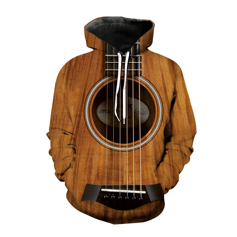 3D Digital Printing Cool Guitar Note Pattern Sweatshirt