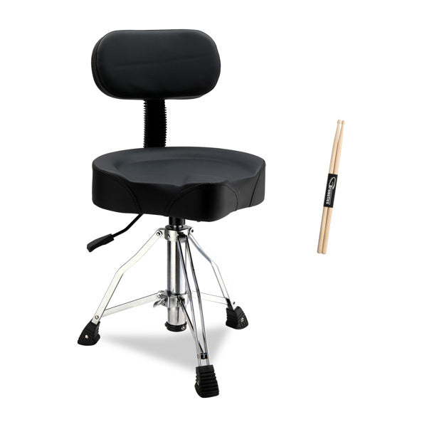 Adjustable Black Drum Stool with Hydraulic Function with Back Rest