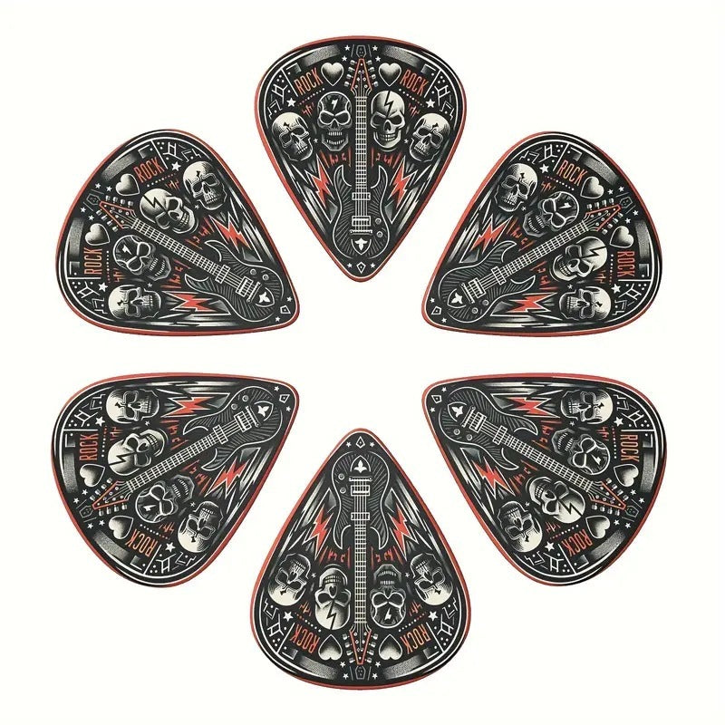 6-Piece Color Guitar Pick Accessories Painted Ukulele Shrapnel