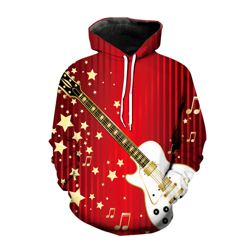 3D Digital Printing Cool Guitar Note Pattern Sweatshirt